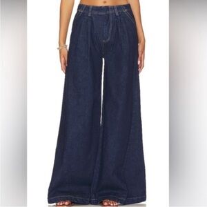 NEW Free People We The Free Equinox Denim Slouchy Wide Leg Trouser Jeans Size 27